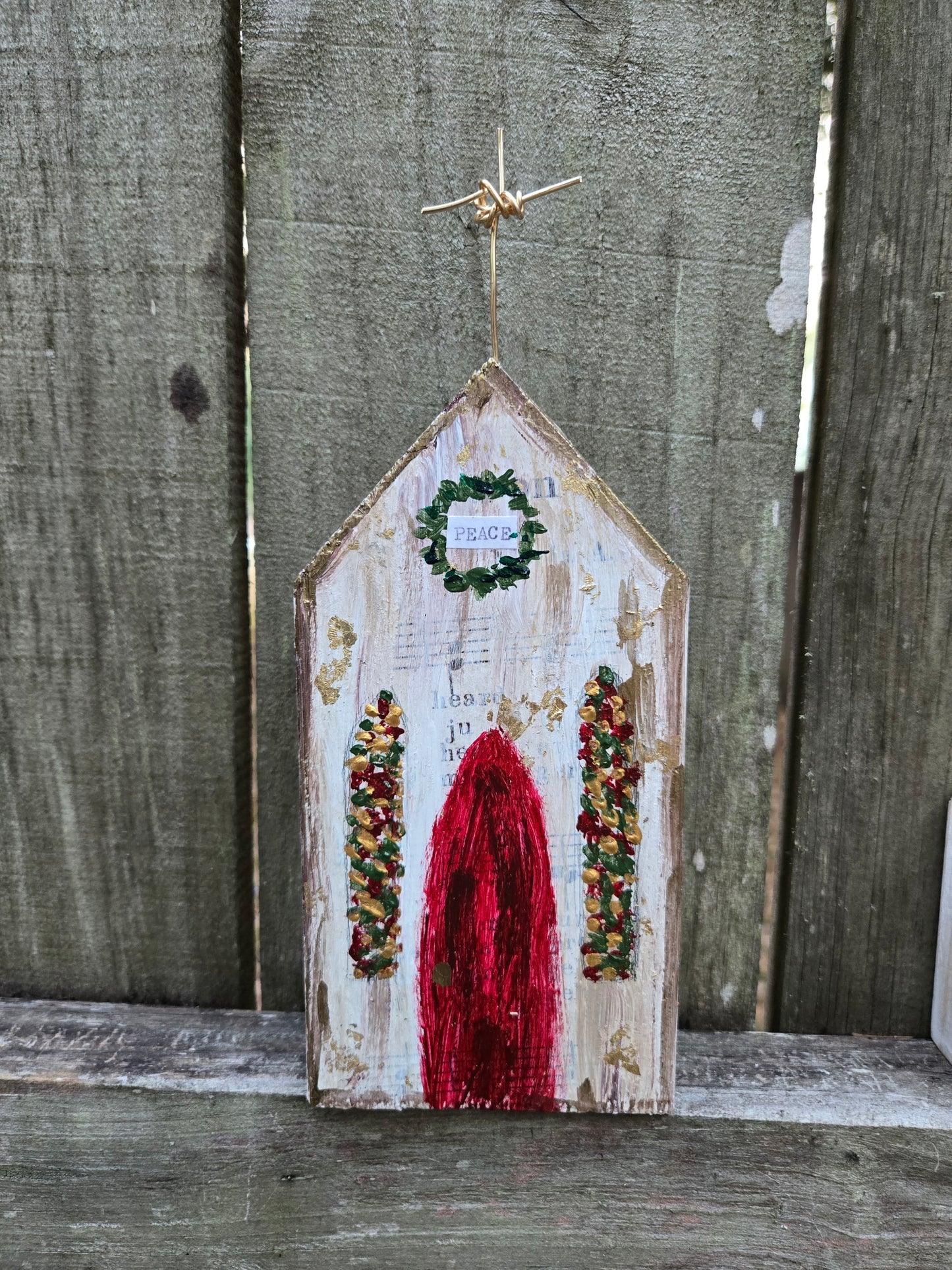 Christmas Church Steeple (3.5x7 wood block)