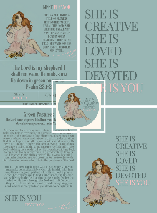 "SHE IS DEVOTED" Devotion and Collectable Card and Sticker Bundle (4 SHE IS YOU GIRLS options available)