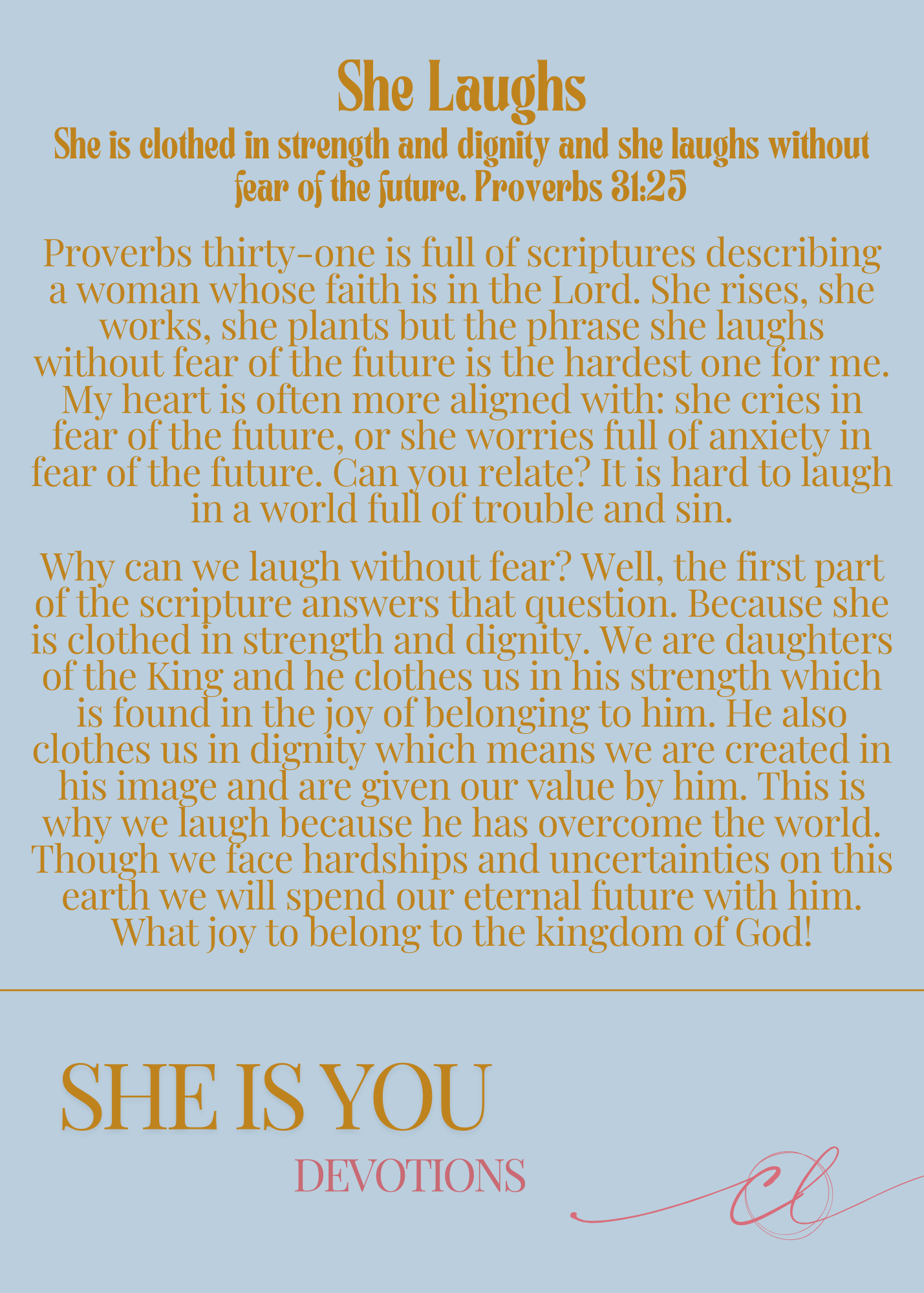 FREE downloadable "She Is Devoted" devotional card (Delanie)