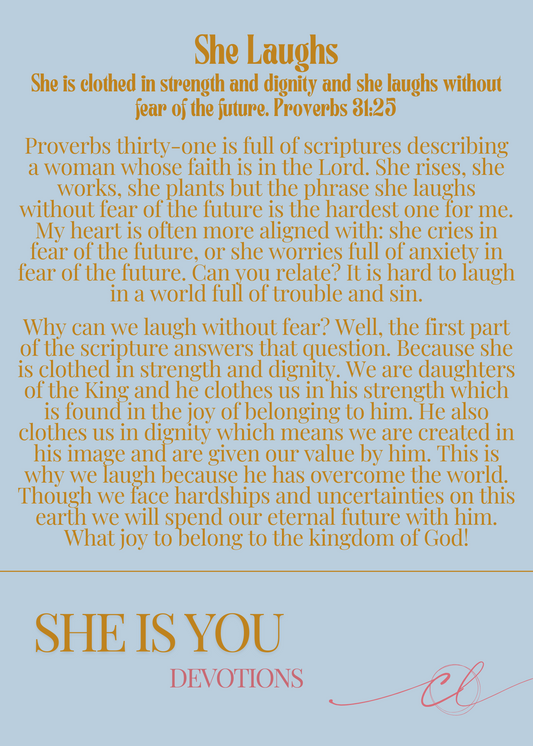 FREE downloadable "She Is Devoted" devotional card (Delanie)