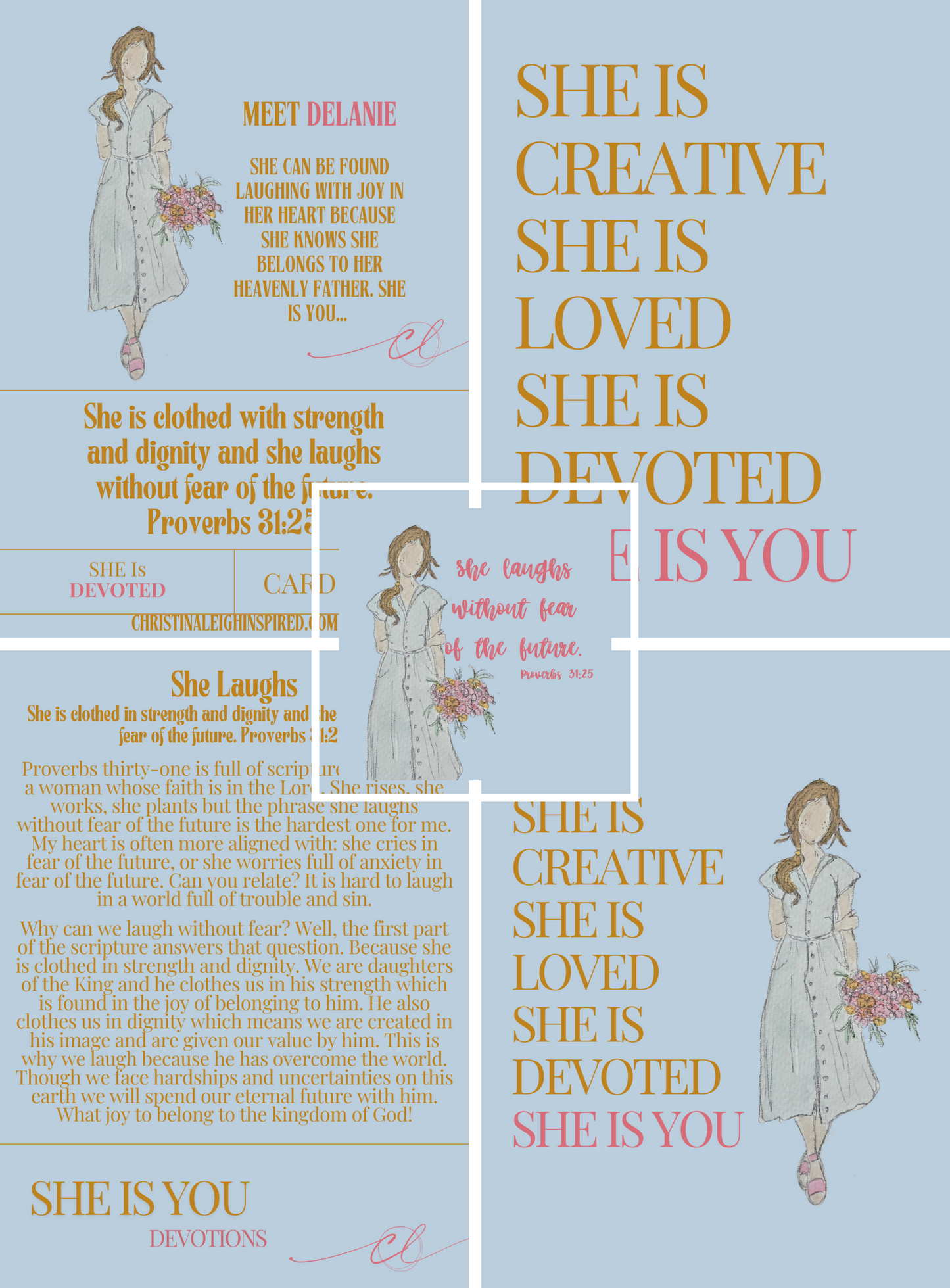 "SHE IS DEVOTED" Devotion and Collectable Card and Sticker Bundle (4 SHE IS YOU GIRLS options available)