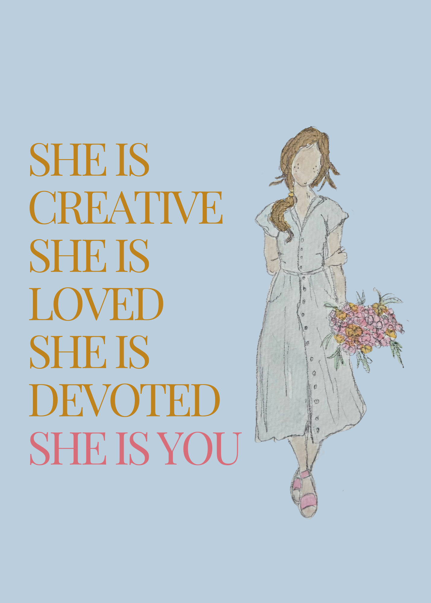 FREE downloadable "She Is Devoted" devotional card (Delanie)