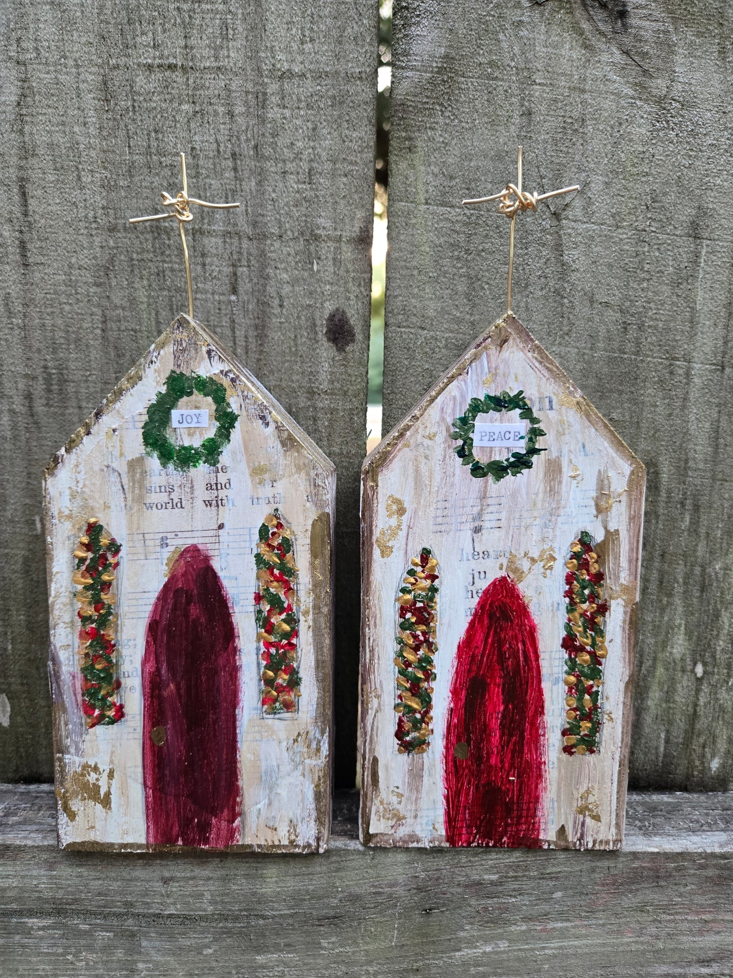 Christmas Church Steeple (3.5x7 wood block)