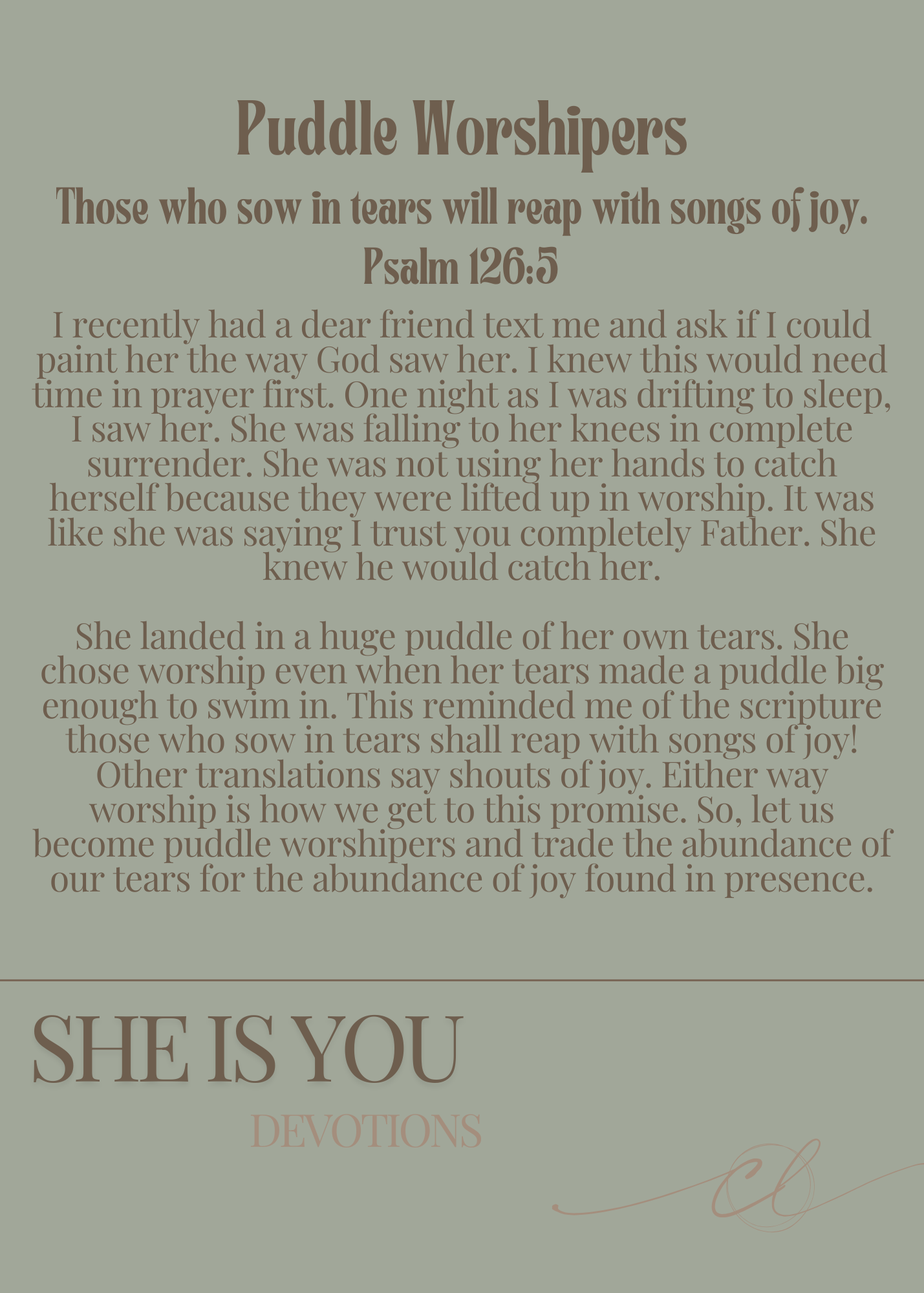 FREE downloadable "She Is Devoted" devotional card (Callie)