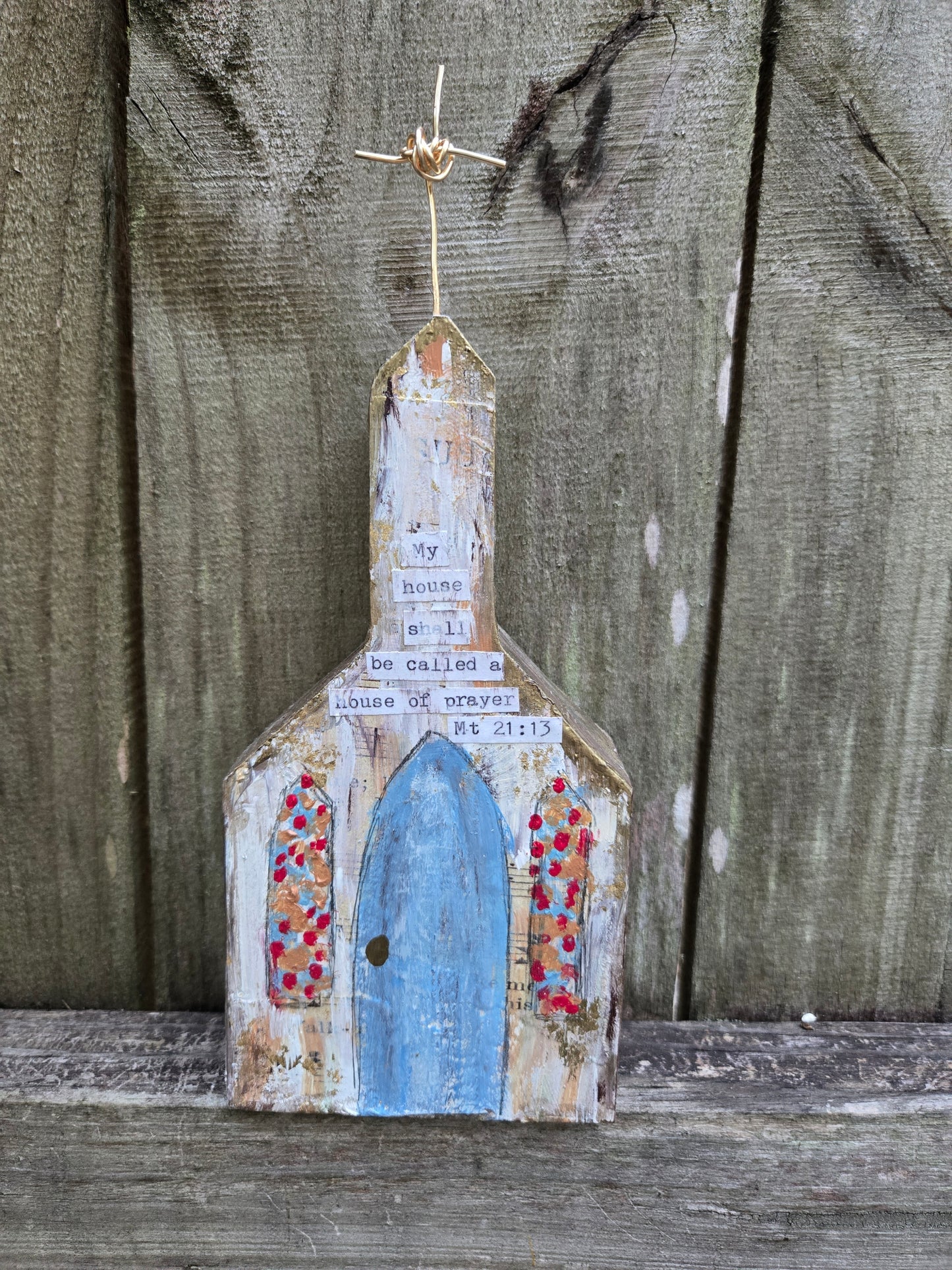 The Church Built on Truth Collection (Steeple shaped wood blocks with metal cross)