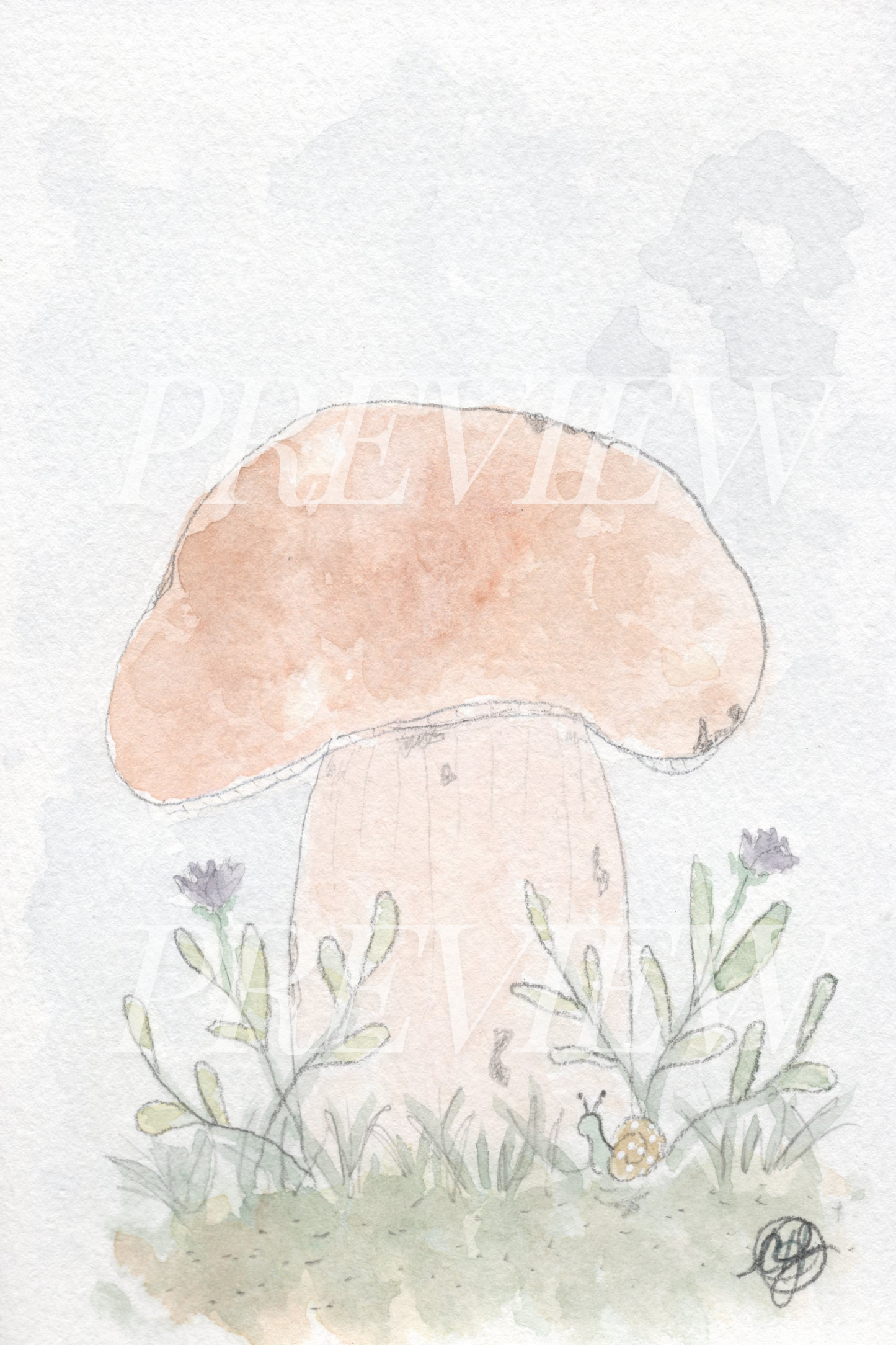 Muted Mini Mushrooms set of 4 (4x6 Downloads)